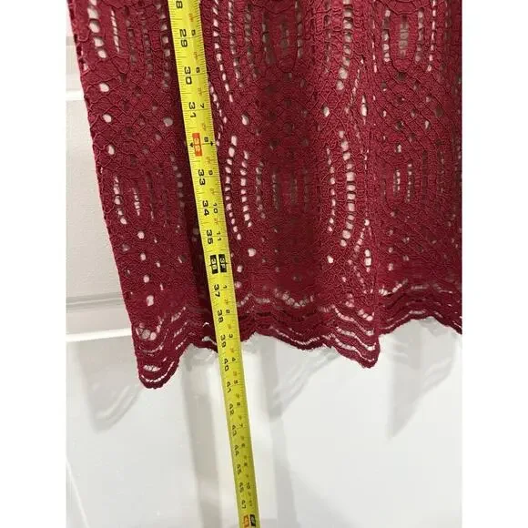 NUE by Shani Blue Label Lace Dress Size 8 Wine Nude Sheath NWT - Picture 9 of 10